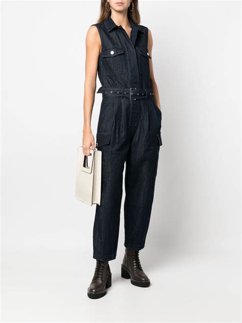 michael kors jumpsuit lace|Michael Kors belted denim jumpsuit.